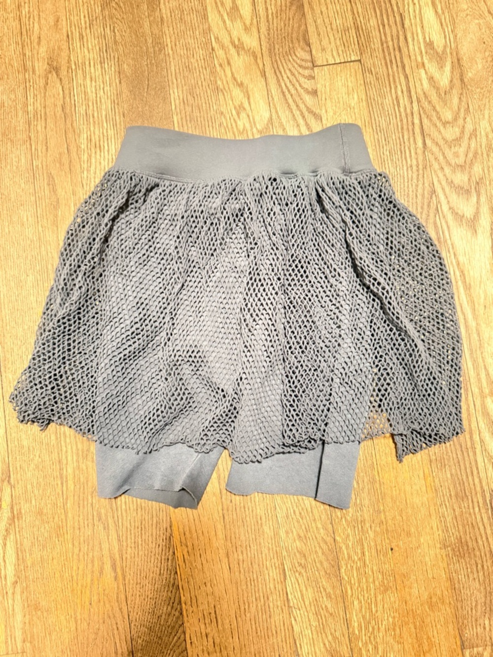 FP Movement by Free People Gray Mesh Layered Skort